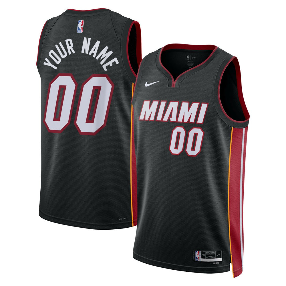 Miami Heat Unisex Swingman Custom Jersey Black Icon Edition - Nike