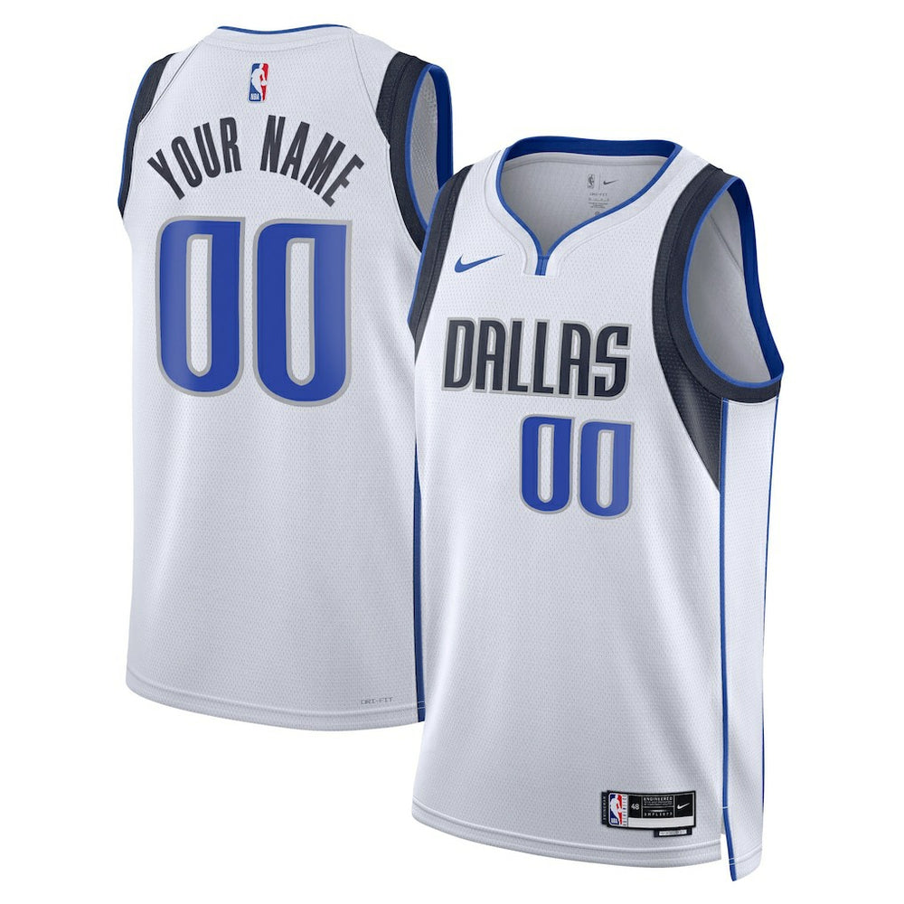 Dallas Mavericks Unisex Swingman Custom Jersey White Association Edition - Nike