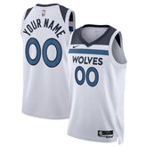 Minnesota Timberwolves Unisex Swingman Custom Jersey White Association Edition - Nike