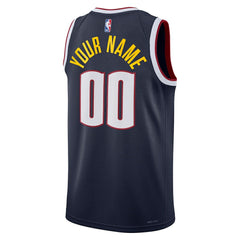 Denver Nuggets Unisex Swingman Custom Jersey Navy Icon Edition - Nike