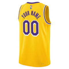 Los Angeles Lakers Unisex Swingman Custom Jersey Gold Icon Edition - Nike