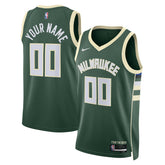 Milwaukee Bucks Unisex Swingman Custom Jersey Hunter Green Icon Edition - Nike outlet