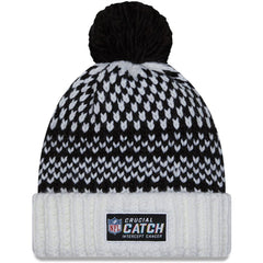 New Orleans Saints New Era Women's 2023 NFL Crucial Catch Cuffed Pom Knit Hat - Black/White Hats