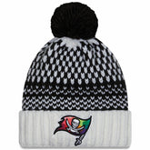 Tampa Bay Buccaneers New Era Women's 2023 NFL Crucial Catch Cuffed Pom Knit Hat - Black/White Hats