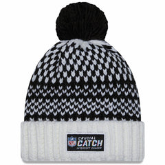 Tennessee Titans New Era Women's 2023 NFL Crucial Catch Cuffed Pom Knit Hat - Black/White Hats