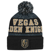 Vegas Golden Knights Youth Puck Cuffed Knit Hat with Pom - Black | US 200025337