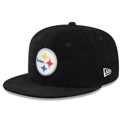 Pittsburgh Steelers New Era Throwback Cord 59FIFTY Fitted Hat - Black Hats