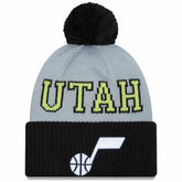 Utah Jazz Tip-Off Two-Tone Cuffed Knit Hat with Pom Black/Gray - New Era