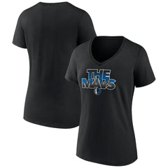Dallas Mavericks Women's Announcer V-Neck T-Shirt Black outlet