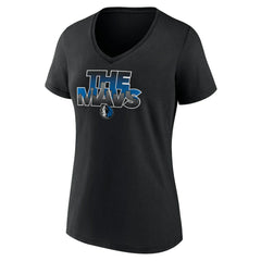 Dallas Mavericks Women's Announcer V-Neck T-Shirt Black outlet