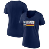 Denver Nuggets Women's Announcer V-Neck T-Shirt Navy outlet
