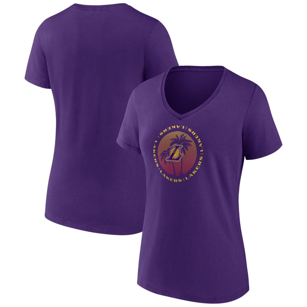 Los Angeles Lakers Women's Announcer V-Neck T-Shirt Purple outlet