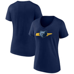 Memphis Grizzlies Women's Announcer V-Neck T-Shirt Navy outlet