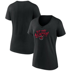Toronto Raptors Women's Announcer V-Neck T-Shirt Black outlet
