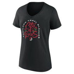 Portland Trail Blazers Women's Huddle V-Neck T-Shirt Black
