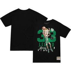Larry Bird Boston Celtics Hardwood Classics Caricature T-Shirt Black - Mitchell & Ness