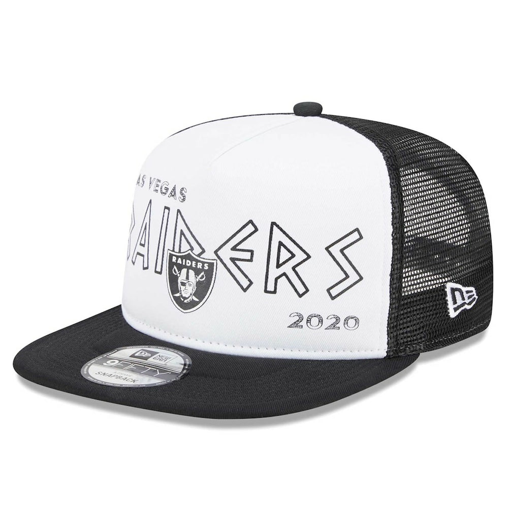 Las Vegas Raiders New Era Banger 9FIFTY Trucker Snapback Hat - White/Black Hats