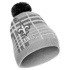 New Orleans Saints WEAR by Erin Andrews Women's Plaid Knit Hat with Pom & Scarf Set