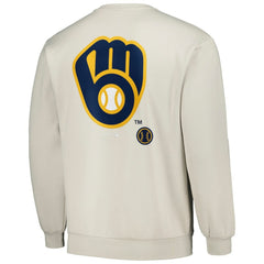 Milwaukee Brewers PLEASURES Ballpark Pullover Sweatshirt - Gray Pullover