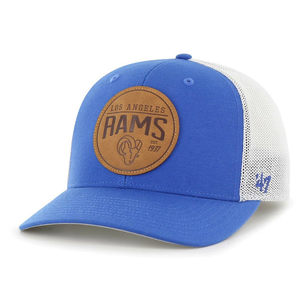 Los Angeles Rams '47 Leather Head Flex Hat - Blue Hats