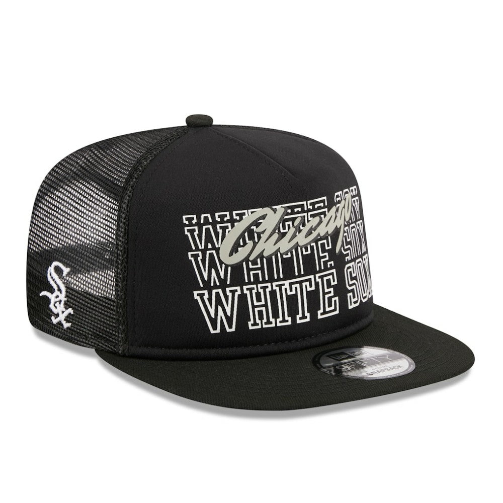 Chicago White Sox New Era Street Team A-Frame Trucker 9FIFTY Snapback Hat - Black Hats