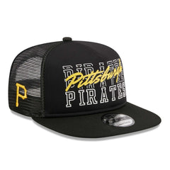 Pittsburgh Pirates New Era Street Team A-Frame Trucker 9FIFTY Snapback Hat - Black Hats