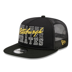 Pittsburgh Pirates New Era Street Team A-Frame Trucker 9FIFTY Snapback Hat - Black Hats