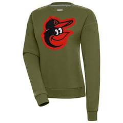 Baltimore Orioles Antigua Women's Victory Pullover Sweatshirt - Olive Pullover