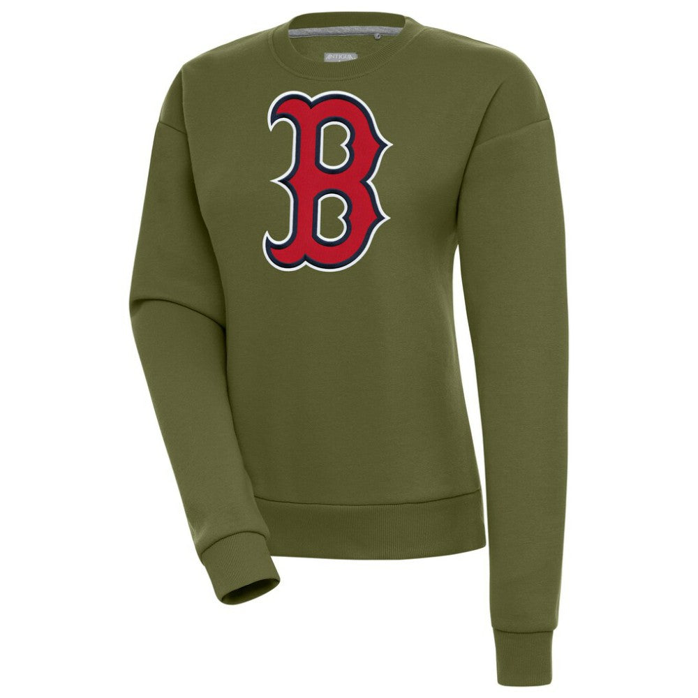Boston Red Sox Antigua Women's Victory Pullover Sweatshirt - Olive Pullover