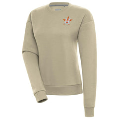 Houston Astros Antigua Women's Victory Pullover Sweatshirt - Khaki Pullover