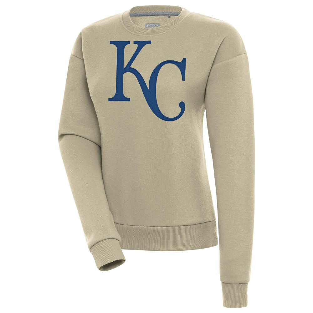 Kansas City Royals Antigua Women's Victory Pullover Sweatshirt - Khaki Pullover
