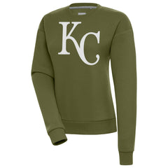 Kansas City Royals Antigua Women's Victory Pullover Sweatshirt - Olive Pullover