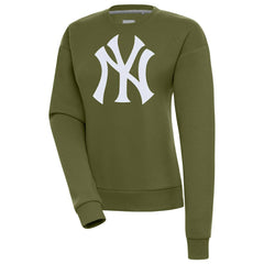 New York Yankees Antigua Women's Victory Pullover Sweatshirt - Olive Pullover