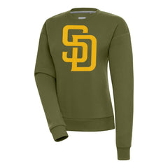 San Diego Padres Antigua Women's Victory Pullover Sweatshirt - Olive Pullover