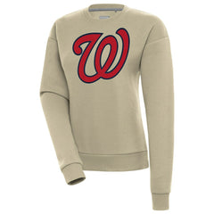 Washington Nationals Antigua Women's Victory Pullover Sweatshirt - Khaki Pullover