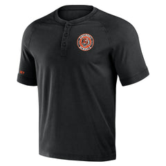 Cincinnati Bengals NFL x Darius Rucker Collection Washed Raglan Henley T-Shirt - Black T-shirts