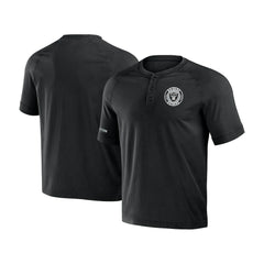 Las Vegas Raiders NFL x Darius Rucker Collection Washed Raglan Henley T-Shirt - Black T-shirts