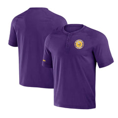 Minnesota Vikings NFL x Darius Rucker Collection Washed Raglan Henley T-Shirt - Purple T-shirts