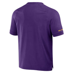 Minnesota Vikings NFL x Darius Rucker Collection Washed Raglan Henley T-Shirt - Purple T-shirts