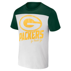 Green Bay Packers NFL x Darius Rucker Collection Colorblocked T-Shirt - White/Green T-shirts