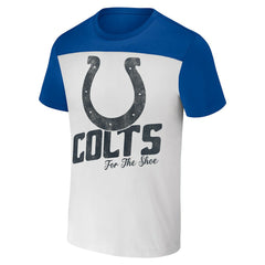 Indianapolis Colts NFL x Darius Rucker Collection Colorblocked T-Shirt - White/Royal T-shirts