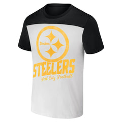 Pittsburgh Steelers NFL x Darius Rucker Collection Colorblocked T-Shirt - White/Black T-shirts