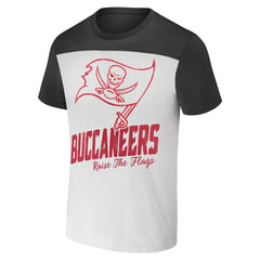 Tampa Bay Buccaneers NFL x Darius Rucker Collection Colorblocked T-Shirt - White/Pewter T-shirts