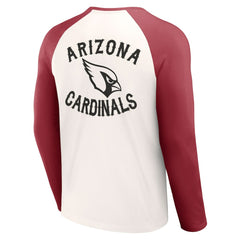 Arizona Cardinals NFL x Darius Rucker Collection Long Sleeve Raglan T-Shirt - Cream/Cardinal T-shirts