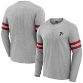 Atlanta Falcons NFL x Darius Rucker Collection Henley Long Sleeve T-Shirt - Heather Gray T-shirts