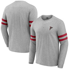 Atlanta Falcons NFL x Darius Rucker Collection Henley Long Sleeve T-Shirt - Heather Gray T-shirts