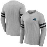 Carolina Panthers NFL x Darius Rucker Collection Henley Long Sleeve T-Shirt - Heather Gray T-shirts