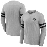Las Vegas Raiders NFL x Darius Rucker Collection Henley Long Sleeve T-Shirt - Heather Gray T-shirts