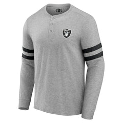 Las Vegas Raiders NFL x Darius Rucker Collection Henley Long Sleeve T-Shirt - Heather Gray T-shirts