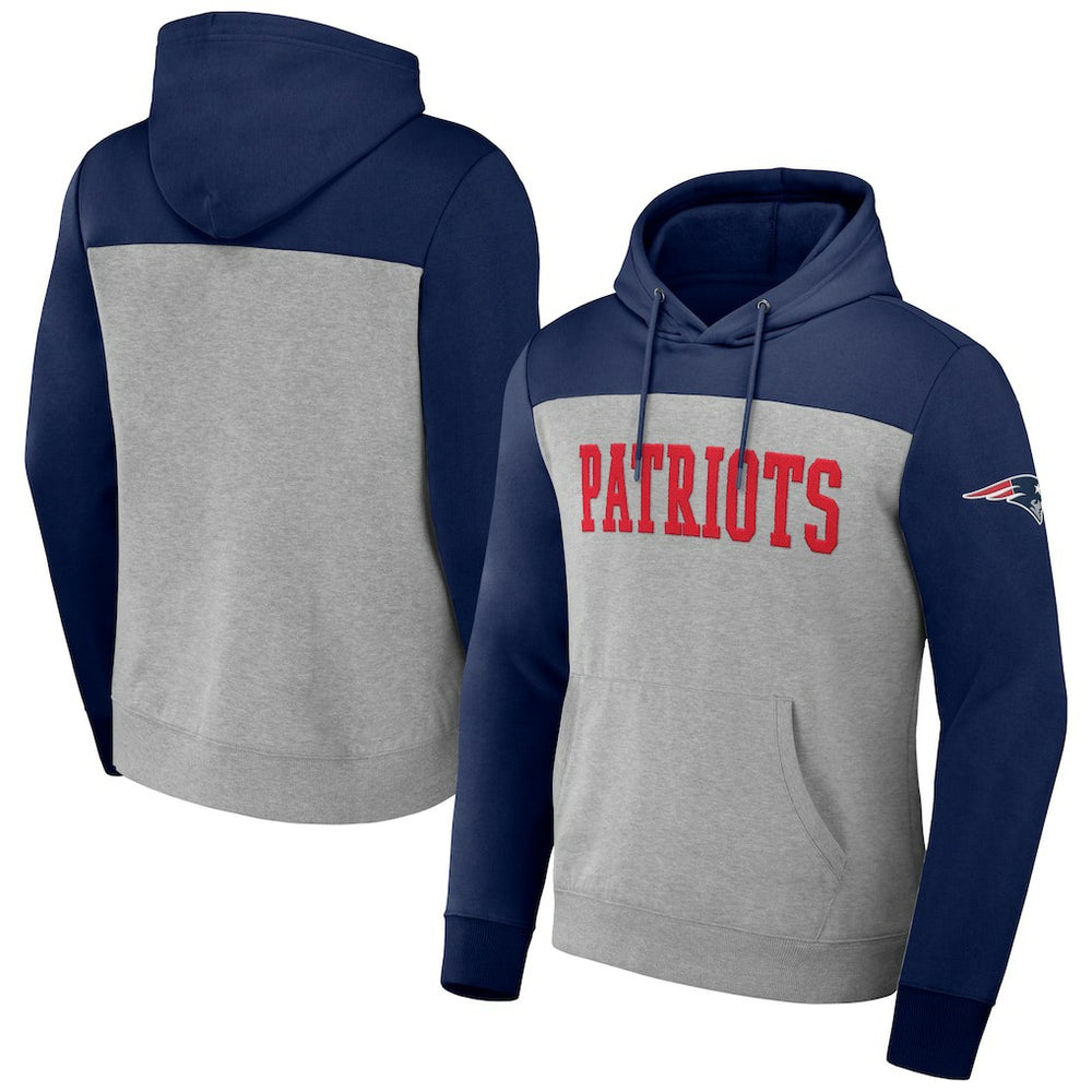 New England Patriots NFL x Darius Rucker Collection Color Blocked Pullover Hoodie - Heather Gray Hoodies